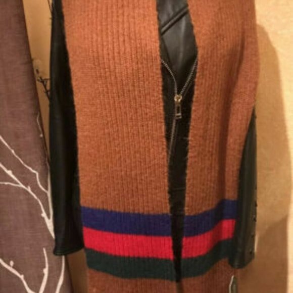 Gucci Crazy Lady Knit Scarf Brown Fringe Scarf - Picture 2 of 12